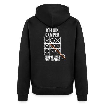 Camper Campingurlaub Camping Campen - Unisex Premium Bio Zip Hoodie - Schwarz - Hinten - Nico (187cm)