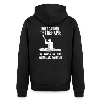 Kajak Kayaking - Unisex Premium Bio Zip Hoodie - Schwarz - Hinten - Nico (187cm)