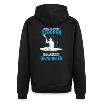 Kajak Kajakboot - Unisex Premium Bio Zip Hoodie - Schwarz - Hinten - Nico (187cm)