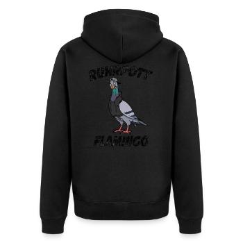 Ruhrpott Flamingo Ruhrgebiet Taube - Unisex Premium Bio Zip Hoodie - Schwarz - Hinten - Nico (187cm)