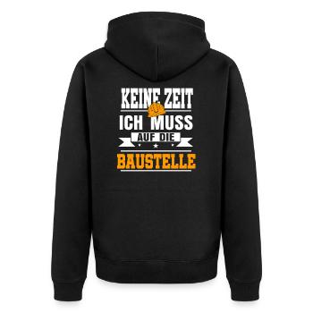 Baustelle Richtfest Bauherr Bauarbeiter - Unisex Premium Bio Zip Hoodie - Schwarz - Hinten - Nico (187cm)