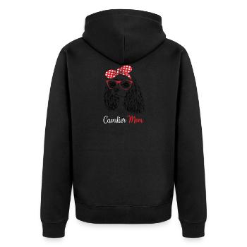 Cavalier King Charles Spaniel - Unisex Premium Organic Zip Hoodie - black - Back - Nico (187cm)