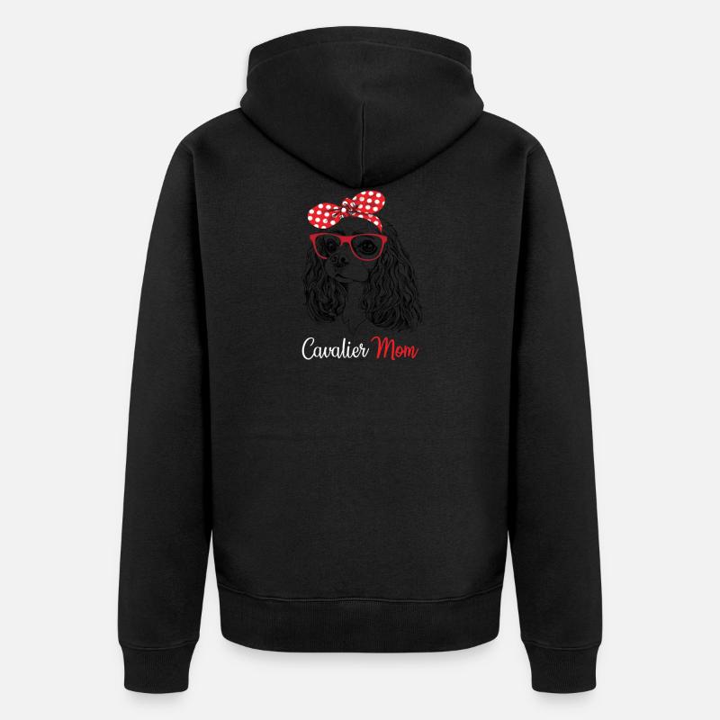 cavalier roi Charles Spaniel - Veste à capuche bio Premium Unisexe - noir