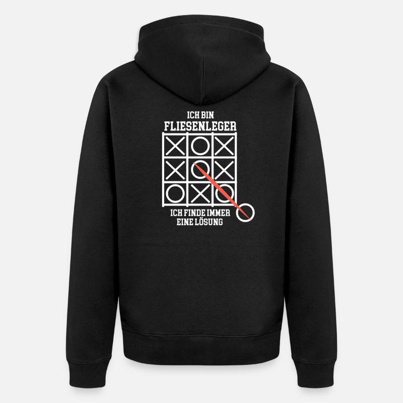 Fliesenleger Bauarbeiter - Unisex Premium Bio Zip Hoodie - Schwarz