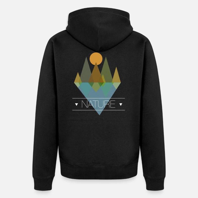 Bäume am See - Unisex Premium Bio Zip Hoodie - Schwarz