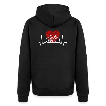 Pulsation vélo de montagne vélo de descente - Veste à capuche bio Premium Unisexe - noir - Dos - Nico (187cm)
