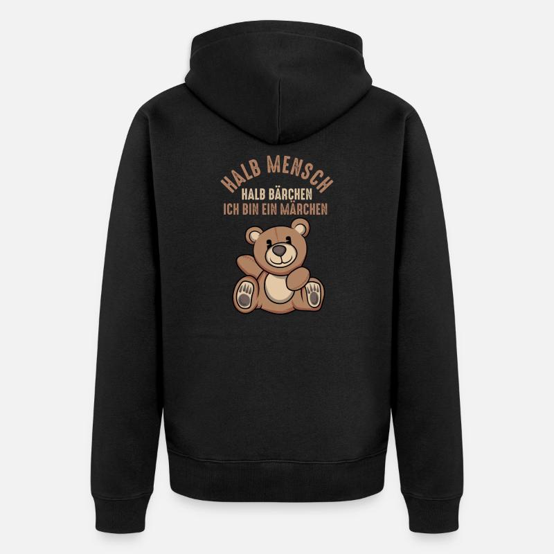 Teddybär Bärchen Bär Märchen Teddybärchen - Unisex Premium Bio Zip Hoodie - Schwarz