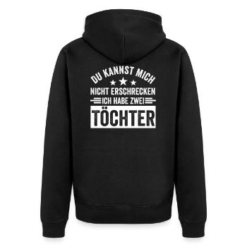 Töchter Familie Mutter Vater Eltern - Unisex Premium Bio Zip Hoodie - Schwarz - Hinten - Nico (187cm)