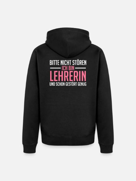Lehrerin Unterricht Grundschullehrerin - Unisex Premium Bio Zip Hoodie - Schwarz