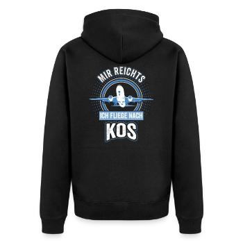 Kos Griechenland Meer Sommer Ferien Insel - Unisex Premium Bio Zip Hoodie - Schwarz - Hinten - Nico (187cm)