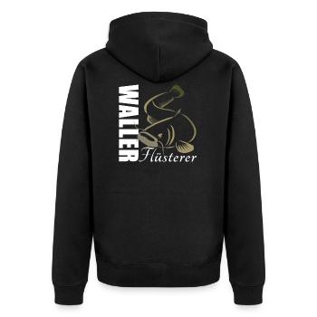 Waller Flüsterer - Unisex Premium Bio Zip Hoodie - Schwarz - Hinten - Nico (187cm)