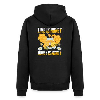 Imker Honig Spruch Bienen Geschenk - Unisex Premium Bio Zip Hoodie - Schwarz - Hinten - Nico (187cm)