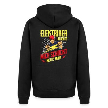 Électricien à la retraite, rien de plus choquant de cadeau - Veste à capuche bio Premium Unisexe - noir - Dos - Nico (187cm)
