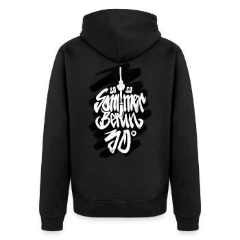 Summer Berlin - Unisex Premium Organic Zip Hoodie - black - Back - Nico (187cm)
