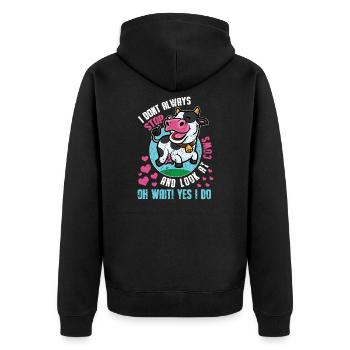 Kuh Kühe Rind Bauernhof Milchbauer Bauer Landwirt - Unisex Premium Bio Zip Hoodie - Schwarz - Hinten - Nico (187cm)