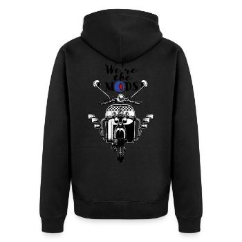 We're the Mods - Scooter Boys - Unisex Premium Bio Zip Hoodie - Schwarz - Hinten - Nico (187cm)