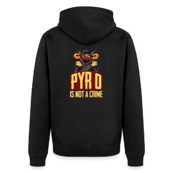 Feuerwerk ist kein Verbrechen Pyro Ultras - Unisex Premium Bio Zip Hoodie - Schwarz - Hinten - Nico (187cm)