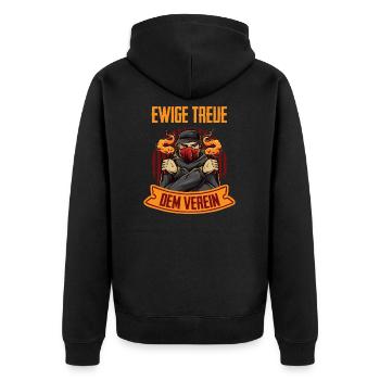 Feuerwerk ist kein Verbrechen Pyro Ultras - Unisex Premium Bio Zip Hoodie - Schwarz - Hinten - Nico (187cm)