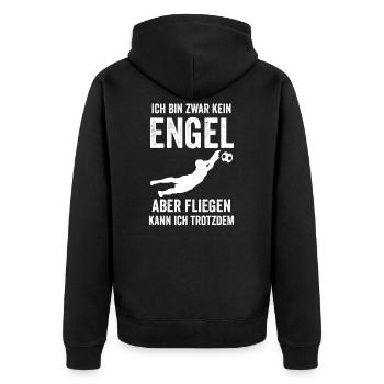 Torwart Fußballer Torwart Torwarttrainer Lustige S - Unisex Premium Bio Zip Hoodie - Schwarz - Hinten - Nico (187cm)