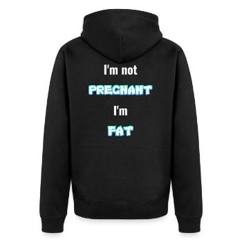 Lustig Lustig Lustig Lustig Lustig Lustig - Unisex Premium Bio Zip Hoodie - Schwarz - Hinten - Nico (187cm)