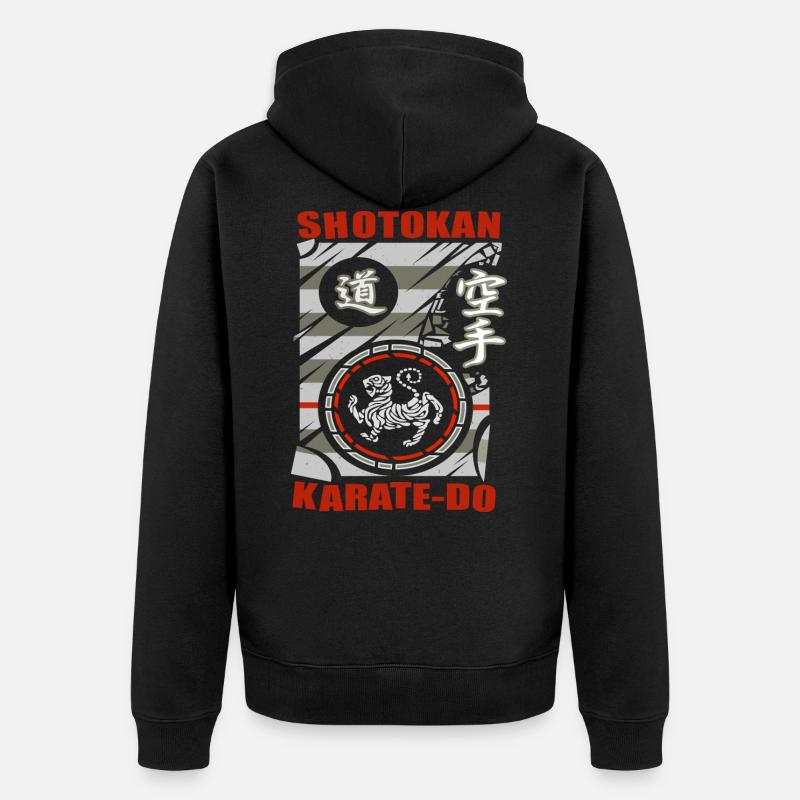 Chemise Karaté Shotokan - Veste à capuche bio Premium Unisexe - noir
