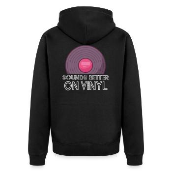 Sounds Better On Vinyle Disque de musique Retro - Veste à capuche bio Premium Unisexe - noir - Dos - Nico (187cm)