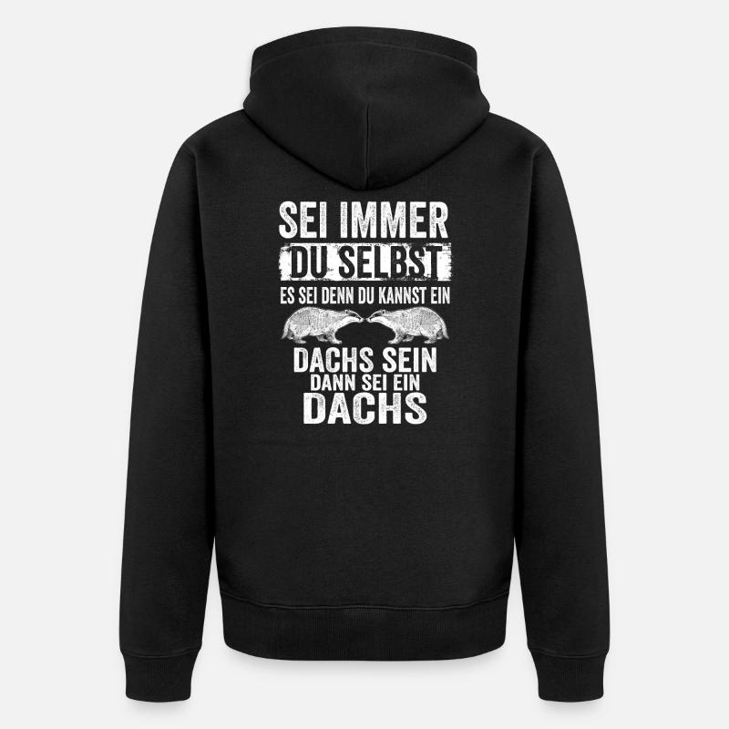 Dachs Raubtier Tierschützer Geschenk - Unisex Premium Bio Zip Hoodie - Schwarz