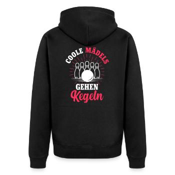 Kegeln Kegelsport Kegelverein Kegelbahn Geschenk - Unisex Premium Bio Zip Hoodie - Schwarz - Hinten - Nico (187cm)