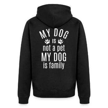 Chien aucun animal de compagnie famille chien amoureux patte - Veste à capuche bio Premium Unisexe - noir - Dos - Nico (187cm)