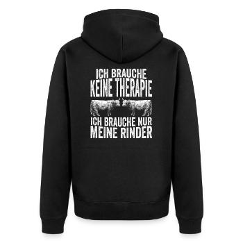 Rind Flüsterer Schottisches Hochlandrind Lustige S - Unisex Premium Bio Zip Hoodie - Schwarz - Hinten - Nico (187cm)