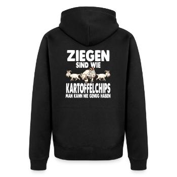 Ziege Lamm Zioegenbock Steinbock Bauer Landwirt Ge - Unisex Premium Bio Zip Hoodie - Schwarz - Hinten - Nico (187cm)
