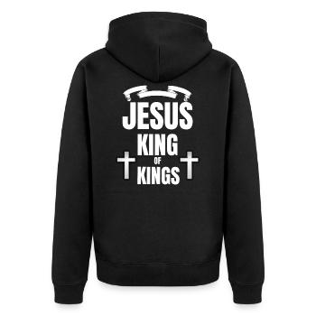 Holy Spirit Holy Spirit Holy Spirit - Unisex Premium Organic Zip Hoodie - black - Back - Nico (187cm)