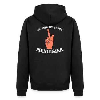 SUPER MENUISIER - Veste à capuche bio Premium Unisexe - noir - Dos - Nico (187cm)