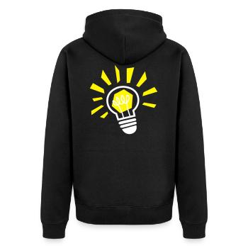 Light bulb - ampoule - light - lamp - Unisex Premium Organic Zip Hoodie - black - Back - Nico (187cm)