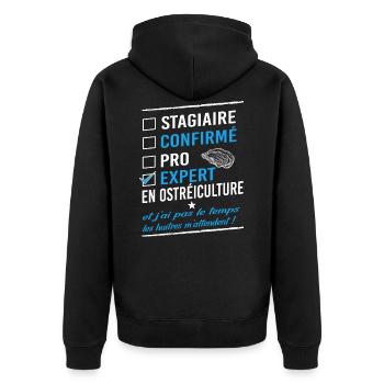 expert ostréiculteur ostréiculture - Veste à capuche bio Premium Unisexe - noir - Dos - Nico (187cm)