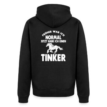 Tinker Reiterin Pferd Reitsport Reitverein Geschen - Unisex Premium Bio Zip Hoodie - Schwarz - Hinten - Nico (187cm)