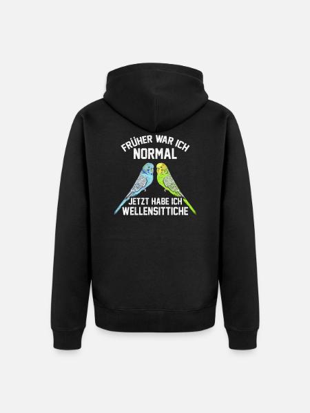 Wellensittich Vogel Wellensittichhalter Lustige Sp - Unisex Premium Bio Zip Hoodie - Schwarz