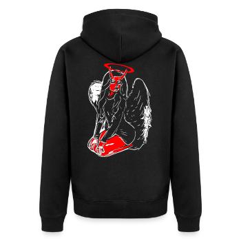 2reborn angel devil heaven hell solo - Unisex Premium Organic Zip Hoodie - black - Back - Nico (187cm)