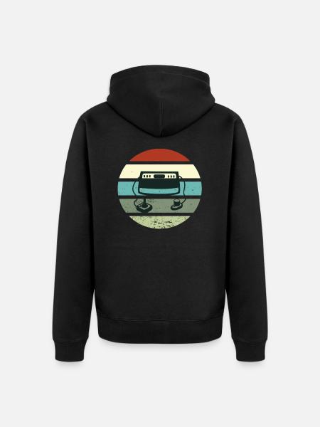 Retro Style - Unisex Premium Bio Zip Hoodie - Schwarz