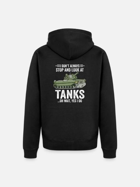 Army tank veteran military gift - Unisex Premium Organic Zip Hoodie - black