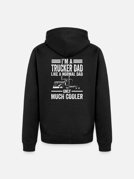 Trucker Dad Truck Driver Dad Father's Day Gift - Premium økologisk unisex-hættejakke - sort