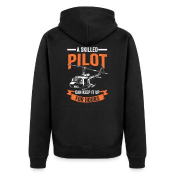 Hélicoptère Avion Pilote Avion Vol Jet Combat - Veste à capuche bio Premium Unisexe - noir - Dos - Nico (187cm)
