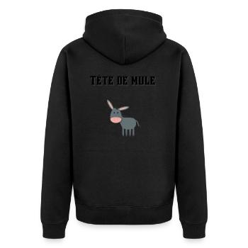 Tête de mule ! 🐴🐎 - Veste à capuche bio Premium Unisexe - noir - Dos - Nico (187cm)