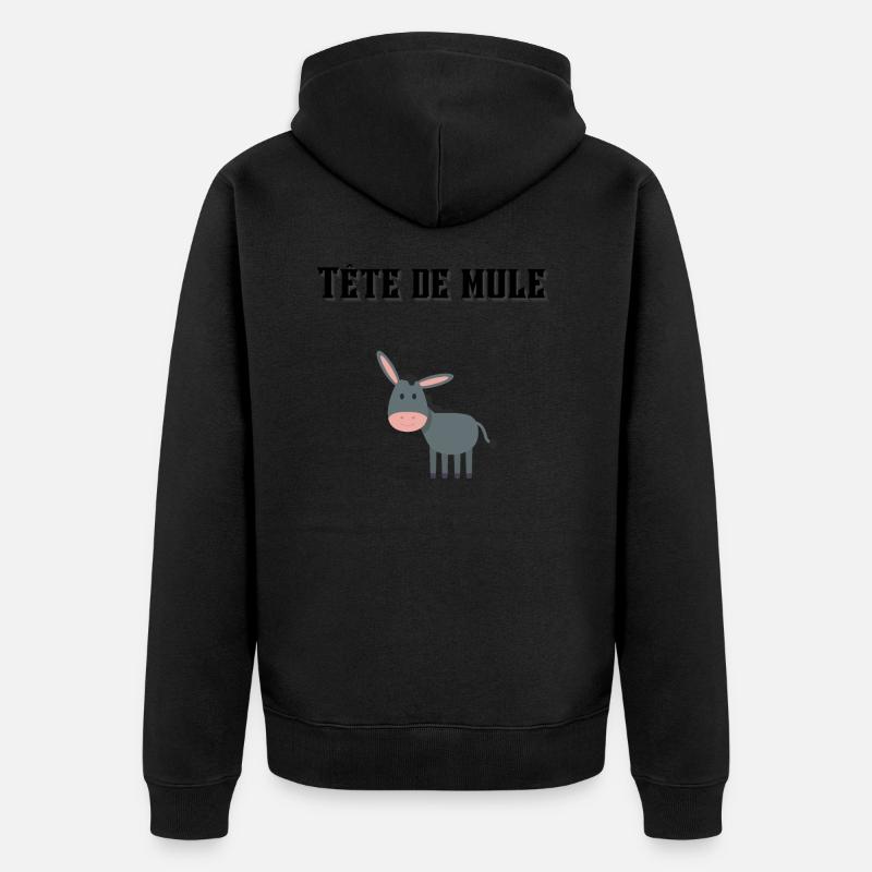 Tête de mule ! 🐴🐎 - Veste à capuche bio Premium Unisexe - noir
