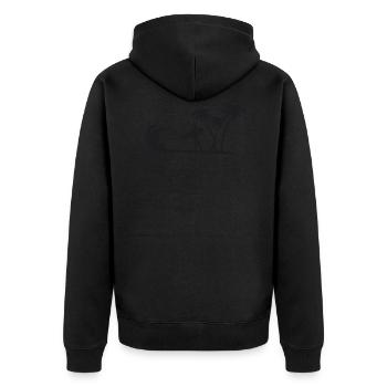 Surfer/surfen - Unisex Premium Bio Zip Hoodie - Schwarz - Hinten - Nico (187cm)