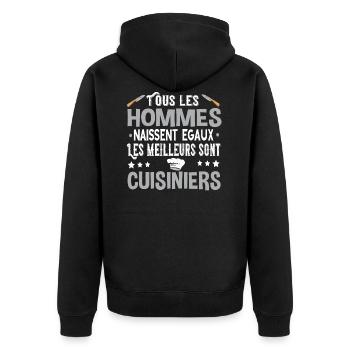 Chef Cuisinier Cadeau Cuisine Métier Humour - Veste à capuche bio Premium Unisexe - noir - Dos - Nico (187cm)