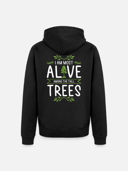 Nature tree trees - Unisex Premium Organic Zip Hoodie - black