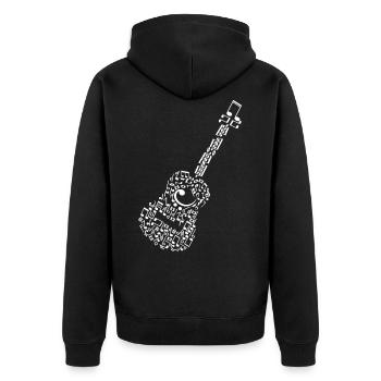 Guitar - Unisex Premium Organic Zip Hoodie - black - Back - Nico (187cm)