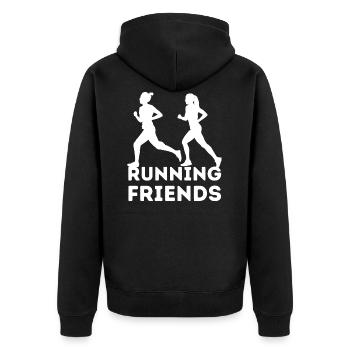 Courir des amis femmes filles coureur jogger course - Veste à capuche bio Premium Unisexe - noir - Dos - Nico (187cm)