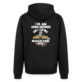 Sound Engineer Sound Engineer - Unisex Premium Organic Zip Hoodie - black - Back - Nico (187cm)